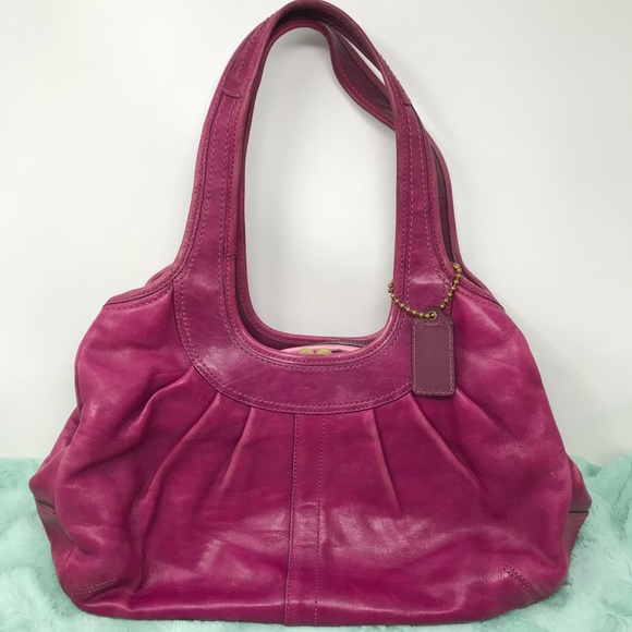 Coach Handbags - COACH LEATHER Handbag Shoulder Bag Hobo Pink